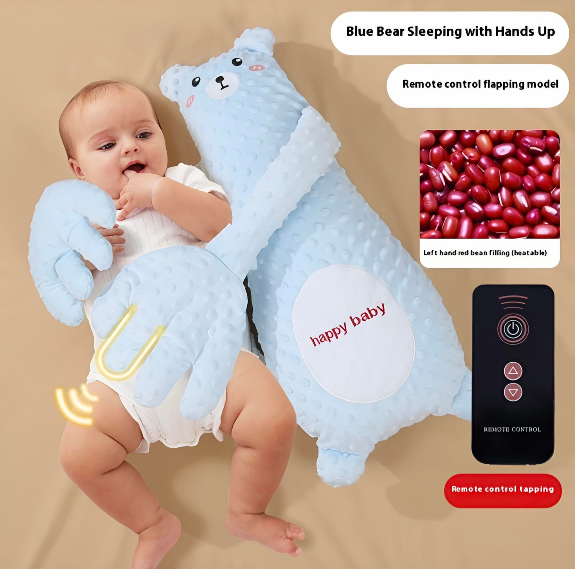 Infant Exhaust Pillow Hand Remote Controlled Soothing For Baby Sleep Cartoon Plush Toddler Comforting Hand